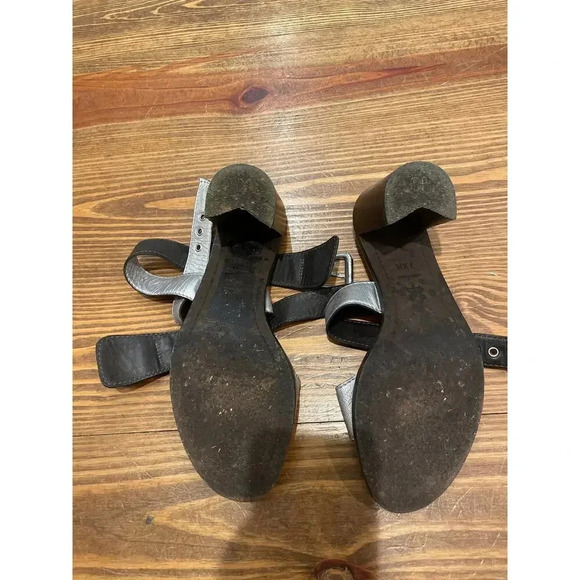 Vintage Donald J Pliner Metallic Silver Cerel Block Heels, sz 7 1/2 - Picture 7 of 9